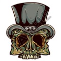 Skull Tophat 47x55 inch - Fabric Wall Skin Decal