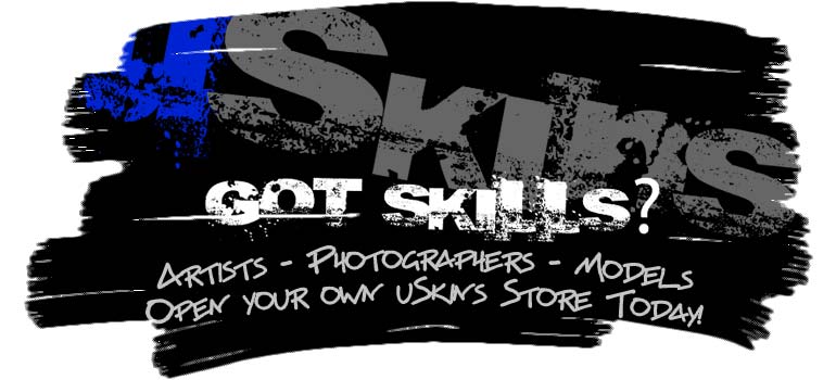 Artists, photographiers and models get your uSkins store.