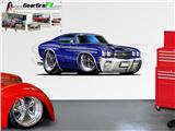 Chevelle SS 1970 84 inch Blue Wall Skin