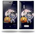 Halloween Jack O Lantern Pumpkin Bats and Zombie Mummy - Decal Style Skin (fits Nokia Lumia 928)