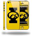 Iowa Hawkeyes Tigerhawk Oval 02 Black on Gold - Decal Style Vinyl Skin (fits Apple Original iPhone 5, NOT the iPhone 5C or 5S)