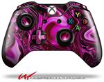 Decal Skin Wrap compatible with Microsoft XBOX One Wireless Controller Liquid Metal Chrome Hot Pink Fuchsia