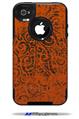 Folder Doodles Burnt Orange - Decal Style Vinyl Skin fits Otterbox Commuter iPhone4/4s Case (CASE SOLD SEPARATELY)