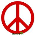 Solids Collection Red - Peace Sign Car Window Decal 6 x 6 inches