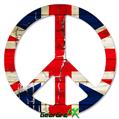Painted Faded and Cracked Union Jack British Flag - Peace Sign Car Window Decal 6 x 6 inches