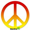 Smooth Fades Yellow Red - Peace Sign Car Window Decal 6 x 6 inches