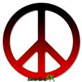 Smooth Fades Red Black - Peace Sign Car Window Decal 6 x 6 inches