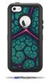 Linear Cosmos Teal - Decal Style Vinyl Skin fits Otterbox Defender iPhone 5C Case (CASE SOLD SEPARATELY)