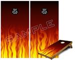 Cornhole Game Board Vinyl Skin Wrap Kit - Fire Flames on Black fits 24x48 game boards (GAMEBOARDS NOT INCLUDED)