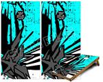 Cornhole Game Board Vinyl Skin Wrap Kit - Baja 0040 Neon Teal fits 24x48 game boards (GAMEBOARDS NOT INCLUDED)