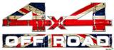 Painted Faded and Cracked Union Jack British Flag - 4x4 Decal Bolted 13x5.5 (2 Decal Set)