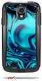 Liquid Metal Chrome Neon Blue - Decal Style Vinyl Skin compatible with Otterbox Commuter Case for Samsung Galaxy S4 (CASE SOLD SEPARATELY)