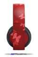 Vinyl Decal Skin Wrap compatible with Original Sony PlayStation 4 Gold Wireless Headphones Bokeh Butterflies Red (PS4 HEADPHONES  NOT INCLUDED)