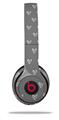 Skin Decal Wrap compatible with Beats Solo 2 WIRED Headphones Hearts Gray On White (HEADPHONES NOT INCLUDED)