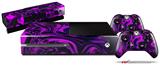 Liquid Metal Chrome Purple - Holiday Bundle Decal Style Skin compatible with XBOX One Console Original, Kinect and 2 Controllers (XBOX SYSTEM NOT INCLUDED)