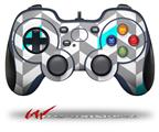 Chevrons Gray And Aqua - Decal Style Skin fits Logitech F310 Gamepad Controller (CONTROLLER SOLD SEPARATELY)