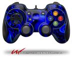 Liquid Metal Chrome Royal Blue - Decal Style Skin compatible with Logitech F310 Gamepad Controller (CONTROLLER SOLD SEPARATELY)