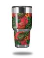 Skin Decal Wrap for Yeti Tumbler Rambler 30 oz Famingos and Flowers Coral (TUMBLER NOT INCLUDED)