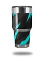 WraptorSkinz Skin Wrap compatible with RTIC 30oz ORIGINAL 2017 AND OLDER Tumblers Jagged Camo Neon Teal (TUMBLER NOT INCLUDED)