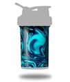 Decal Style Skin Wrap works with Blender Bottle 22oz ProStak Liquid Metal Chrome Neon Blue (BOTTLE NOT INCLUDED)