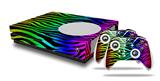 WraptorSkinz Decal Skin Wrap Set works with 2016 and newer XBOX One S Console and 2 Controllers Rainbow Zebra