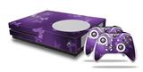 WraptorSkinz Decal Skin Wrap Set works with 2016 and newer XBOX One S Console and 2 Controllers Bokeh Butterflies Purple