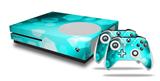 WraptorSkinz Decal Skin Wrap Set works with 2016 and newer XBOX One S Console and 2 Controllers Bokeh Hex Neon Teal