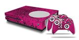 WraptorSkinz Decal Skin Wrap Set works with 2016 and newer XBOX One S Console and 2 Controllers Folder Doodles Fuchsia