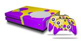 WraptorSkinz Decal Skin Wrap Set works with 2016 and newer XBOX One S Console and 2 Controllers Drip Purple Yellow Teal