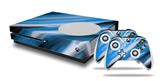 WraptorSkinz Decal Skin Wrap Set works with 2016 and newer XBOX One S Console and 2 Controllers Paint Blend Blue