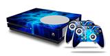 WraptorSkinz Decal Skin Wrap Set works with 2016 and newer XBOX One S Console and 2 Controllers Cubic Shards Blue