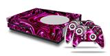 WraptorSkinz Decal Skin Wrap Set works with 2016 and newer XBOX One S Console and 2 Controllers Liquid Metal Chrome Hot Pink Fuchsia