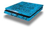 Vinyl Decal Skin Wrap compatible with Sony PlayStation 4 Slim Console Folder Doodles Blue Medium (PS4 NOT INCLUDED)