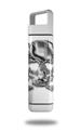 Skin Decal Wrap for Clean Bottle Square Titan Plastic 25oz Chrome Skull on White (BOTTLE NOT INCLUDED)