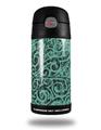 Skin Decal Wrap for Thermos Funtainer 12oz Bottle Folder Doodles Seafoam Green (BOTTLE NOT INCLUDED) by WraptorSkinz
