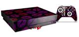 Skin Wrap for XBOX One X Console and Controller Red Pink And Black Lips