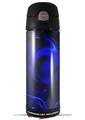 Skin Decal Wrap compatible with Thermos Funtainer 16oz Bottle Liquid Metal Chrome Royal Blue (BOTTLE NOT INCLUDED) by WraptorSkinz