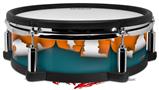 Skin Wrap works with Roland vDrum Shell PD-128 Drum Ripped Colors Orange Seafoam Green (DRUM NOT INCLUDED)