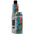 Skin Decal Wrap for Smok AL85 Alien Baby Famingos and Flowers Blue Medium VAPE NOT INCLUDED