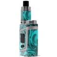 Skin Decal Wrap compatible with Smok AL85 Alien Baby Liquid Metal Chrome Neon Teal VAPE NOT INCLUDED