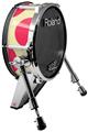 Skin Wrap works with Roland vDrum Shell KD-140 Kick Bass Drum Kearas Polka Dots Pink On Cream (DRUM NOT INCLUDED)