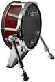 Skin Wrap works with Roland vDrum Shell KD-140 Kick Bass Drum Folder Doodles Red Dark (DRUM NOT INCLUDED)