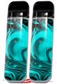 Skin Decal Wrap 2 Pack for Smok Novo v1 Liquid Metal Chrome Neon Teal VAPE NOT INCLUDED