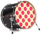 Vinyl Decal Skin Wrap for 22" Bass Kick Drum Head Kearas Polka Dots Pink On Cream - DRUM HEAD NOT INCLUDED