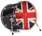 Vinyl Decal Skin Wrap for 22" Bass Kick Drum Head Painted Faded and Cracked Union Jack British Flag - DRUM HEAD NOT INCLUDED