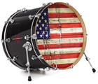 Vinyl Decal Skin Wrap for 22" Bass Kick Drum Head Painted Faded and Cracked USA American Flag - DRUM HEAD NOT INCLUDED