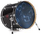 Vinyl Decal Skin Wrap for 22" Bass Kick Drum Head Bokeh Music Blue - DRUM HEAD NOT INCLUDED