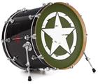 Vinyl Decal Skin Wrap for 22" Bass Kick Drum Head Distressed Army Star - DRUM HEAD NOT INCLUDED