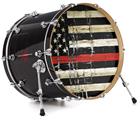 Vinyl Decal Skin Wrap for 22" Bass Kick Drum Head Painted Faded and Cracked Red Line USA American Flag - DRUM HEAD NOT INCLUDED