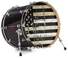 Vinyl Decal Skin Wrap for 22" Bass Kick Drum Head Painted Faded and Cracked Black and White USA American Flag - DRUM HEAD NOT INCLUDED